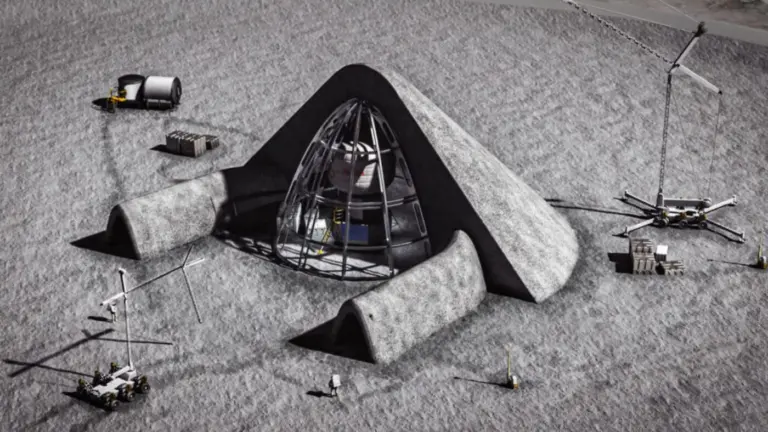 Лунная база из реголита, созданная лазерным спеканием для строительства станций без доставки материалов с Земли