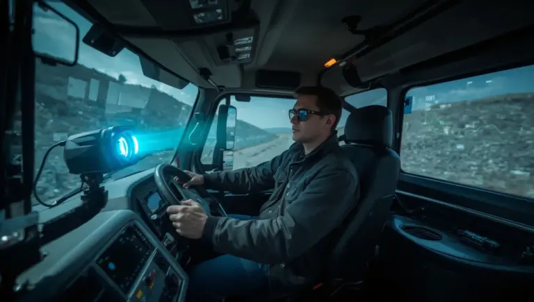 ИИ-система контроля водителя самосвала в кабине на Карельском окатыше.