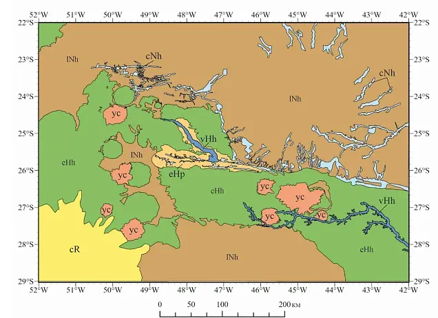 Геологическая карта и строение долины Нергал на Марсе.