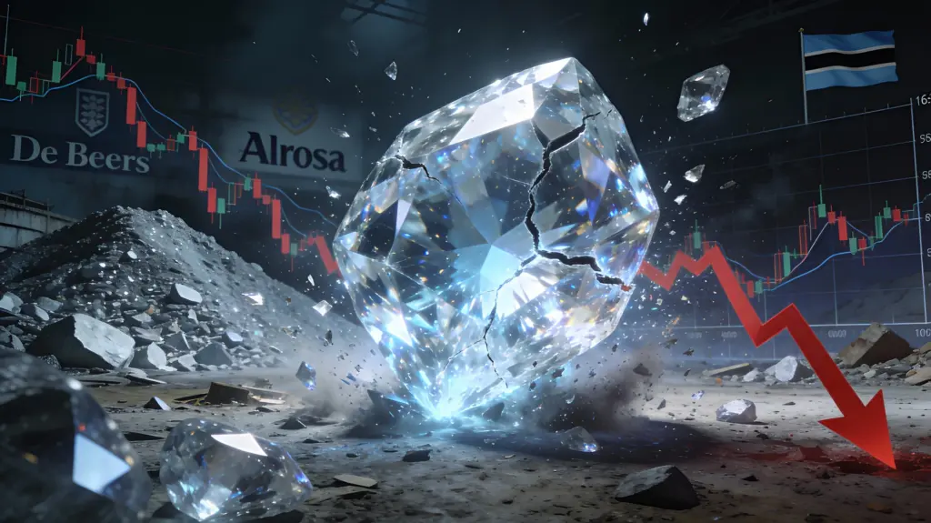 Кризис алмазного рынка 2025 De Beers Alrosa синтетические алмазы Ботсвана обвал цен