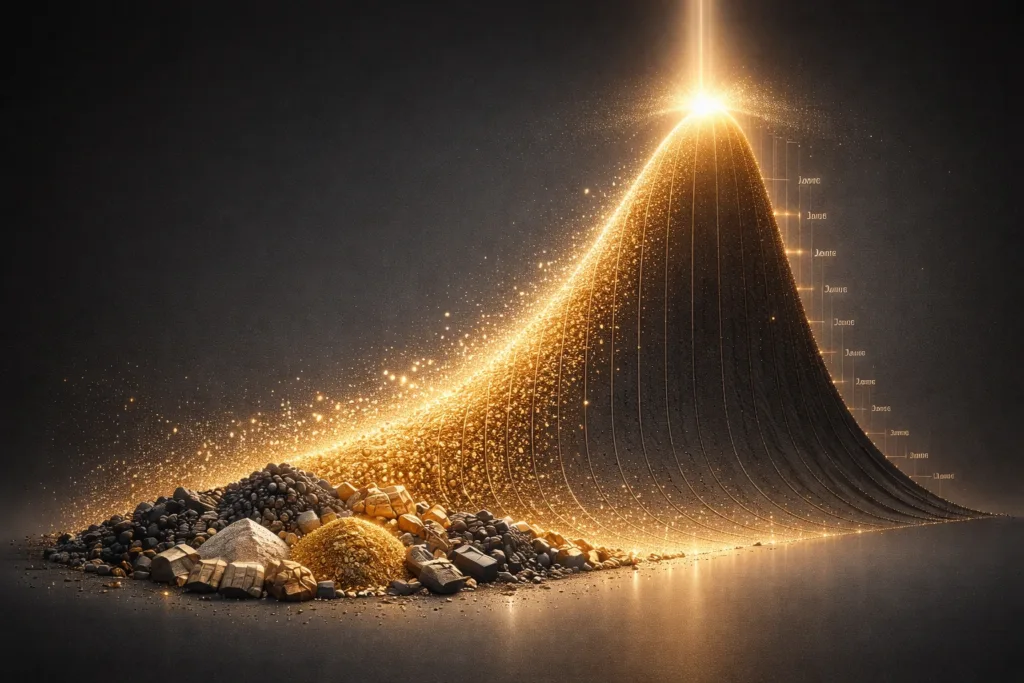 График роста производства золота в России по данным Росстата