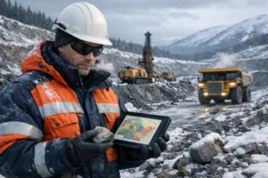 Геолог на месторождении золота на Дальнем Востоке