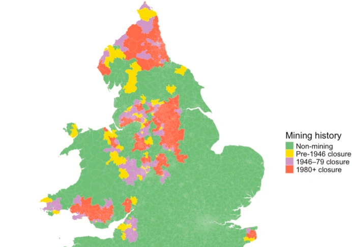 Сравнение показателей смертности в бывших угольных и неугольных районах Великобритании