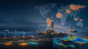 Карта мира с отметками новых нефтегазовых открытий и тендерных участков в апреле 2026 года