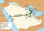 Схема нефтепровода Восток-Запад и порт Янбу на Красном море