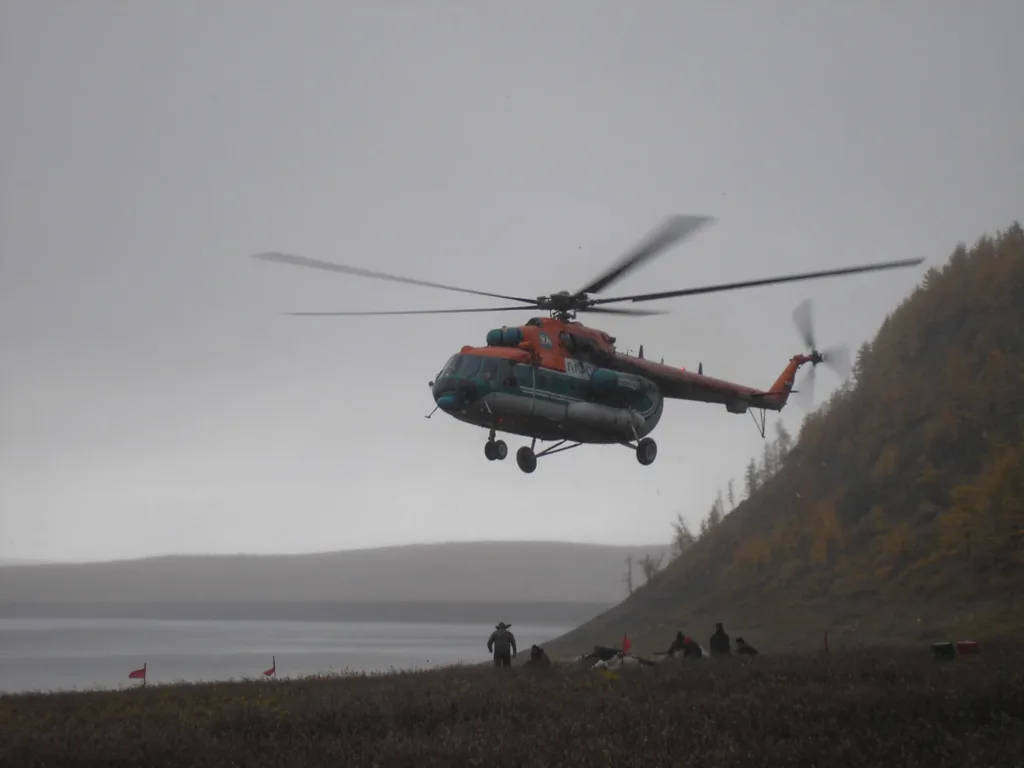 Geologists being transported to their work site
