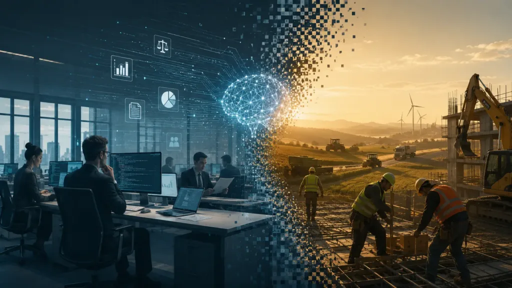 Anthropic study on the impact of artificial intelligence on professions, showing high AI exposure in IT, finance, and law
