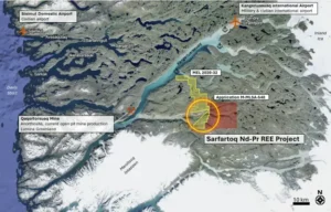 Расширение Greenland Mines площади редкоземельного проекта Sarfartoq в Западной Гренландии заявкой на новую лицензию в 262 квадратных километра
