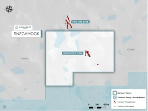 Результаты первых скважин Azincourt Energy на урановом месторождении Snegamook в Лабрадоре с радиоактивными зонами